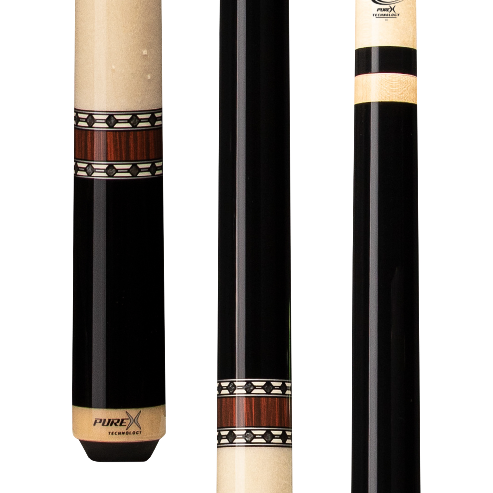 Pure X Black & Natural Cue with Cocobolo Ring Graphic Wrapless