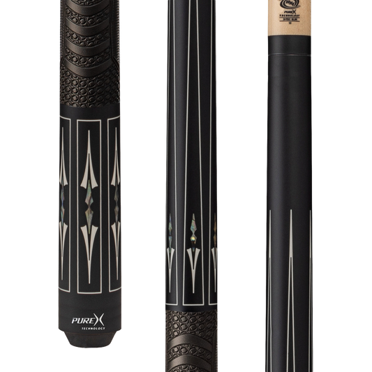 Pure X Matte Black & Mother of Pearl Cue with MZ Grip Technology Wrap