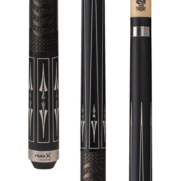 Pure X Matte Black & Mother of Pearl Cue with MZ Grip Technology