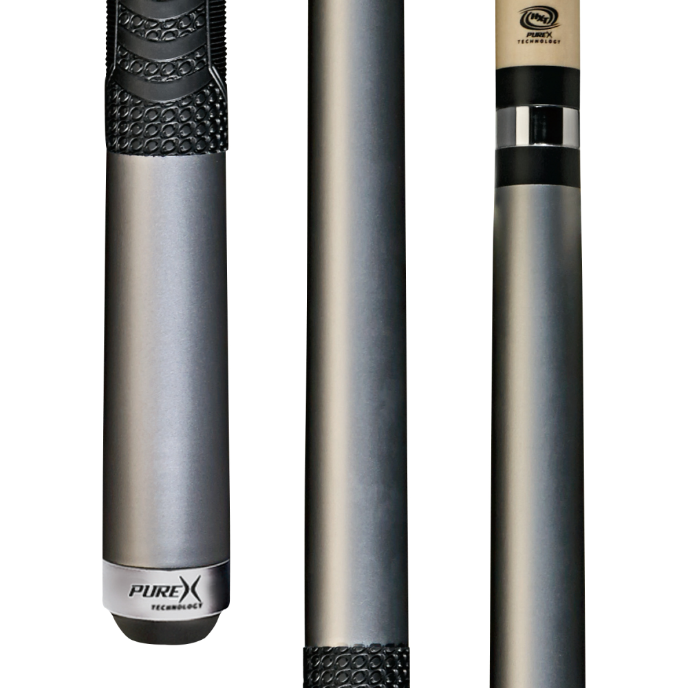 Pure X Matte Silver Cue with MZ Grip 2 Shaft Bundle