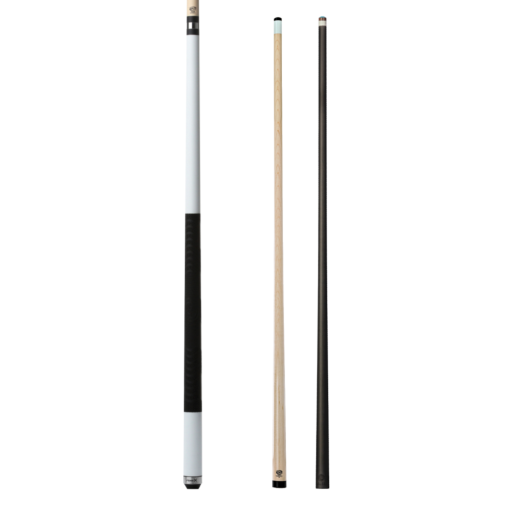 Pure X Matte White Cue with MZ Grip 2 Shaft Bundle