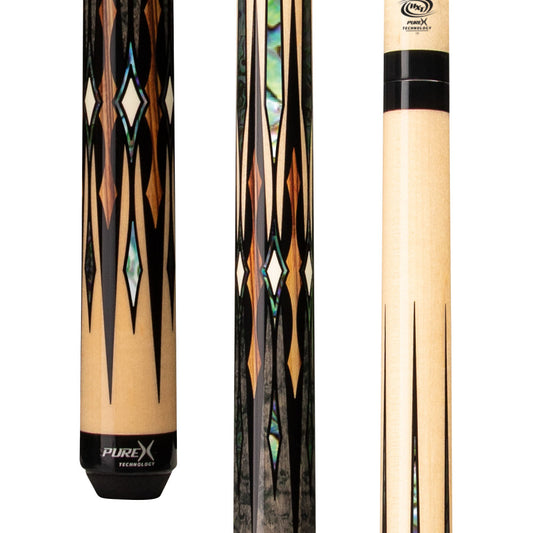 Pure X Natural Birdseye & Grey Stained Zebrawood with Bacote Wrapless Cue - photo 1