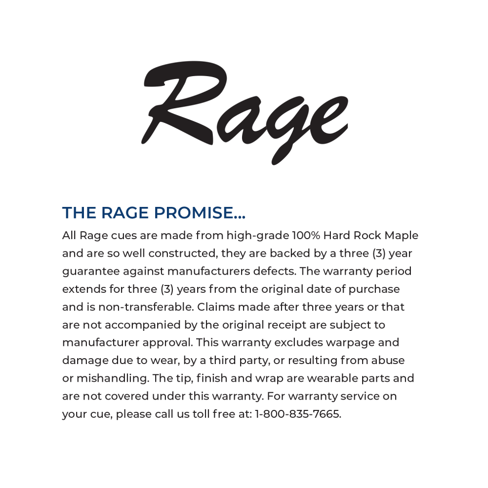 Rage Heavy Hitter 25 oz Jump/Break Cue