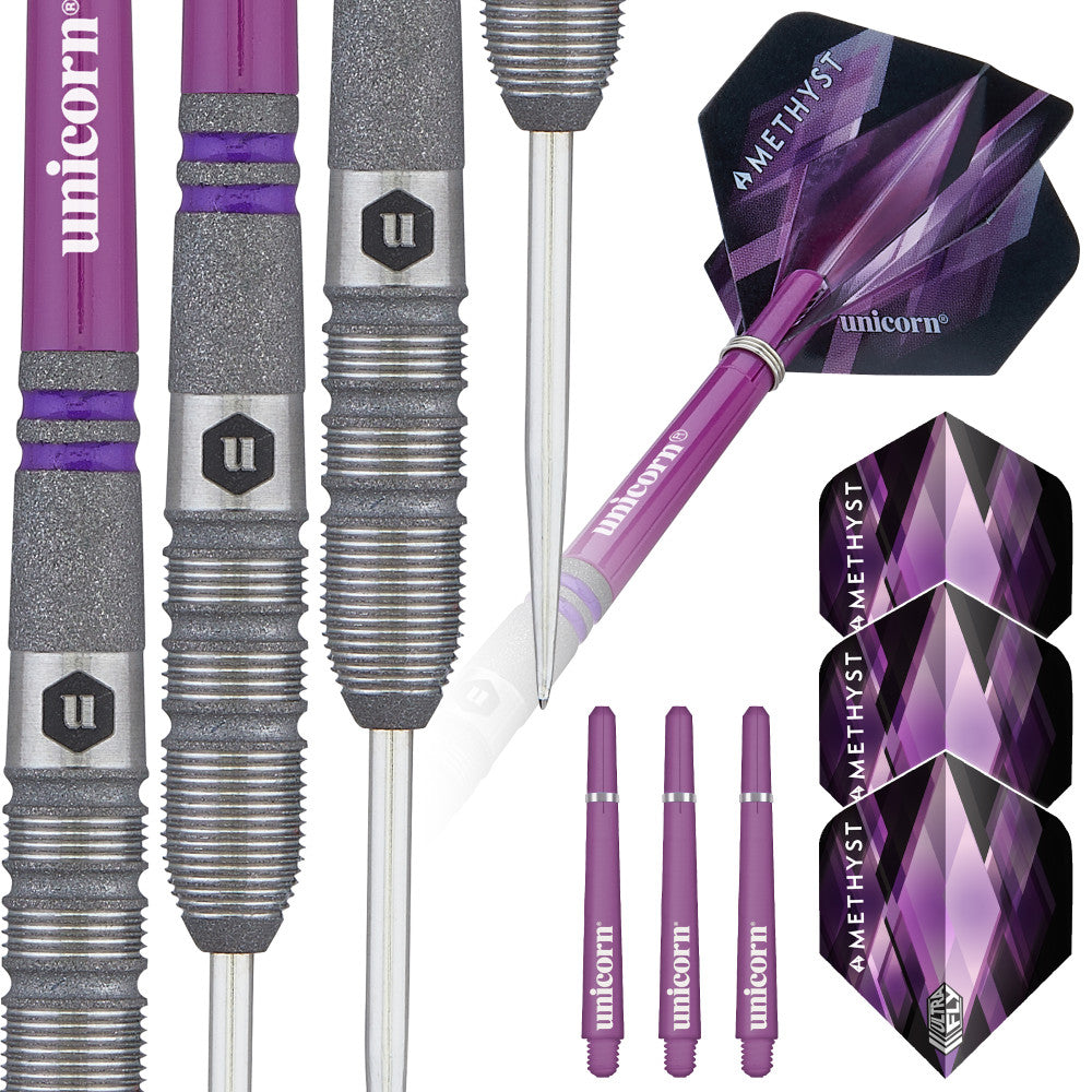 DARTMAX TR-90g-RK 紫色 4個セット Amethyst Steel Tip Dart Set – Cue & Case