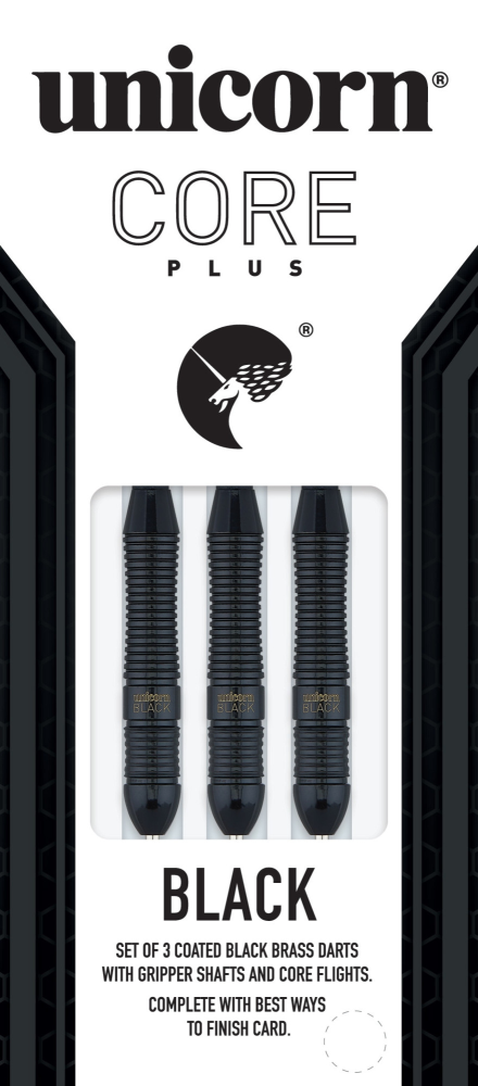 Unicorn Core Plus Black Brass Style 2 Steel Tip Dart Set