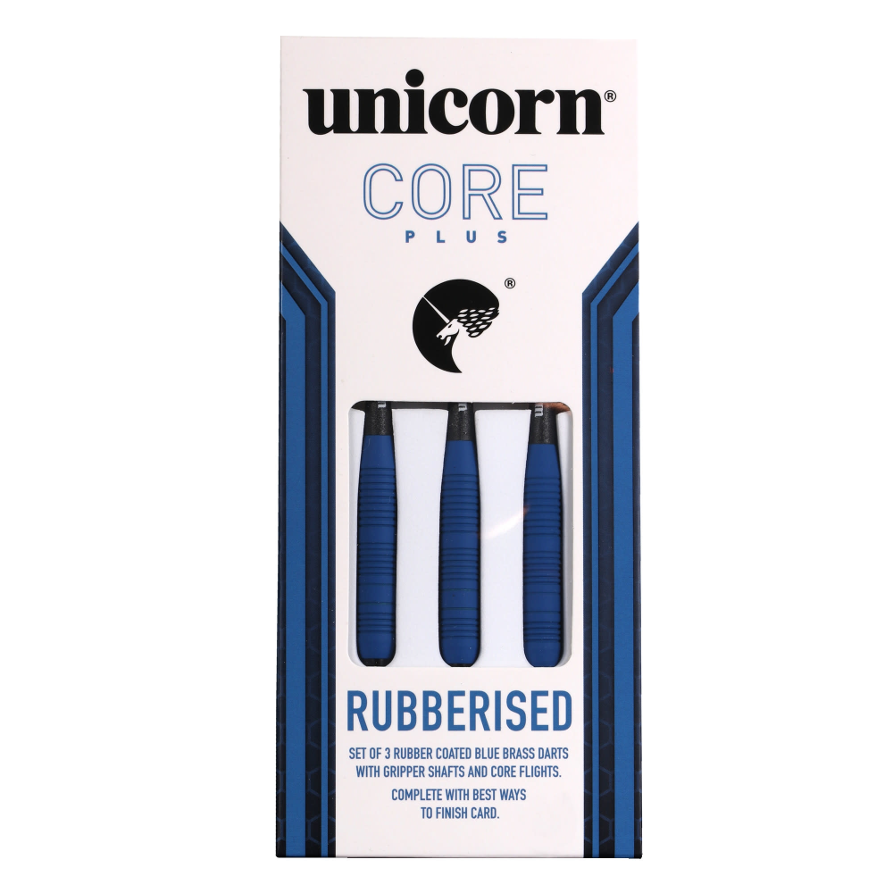 Unicorn Core Plus Blue Rubberised Steel Tip Dart Set