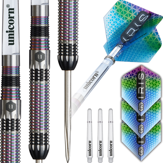 Unicorn Iris Steel Tip Dart Set - 90% Tungsten