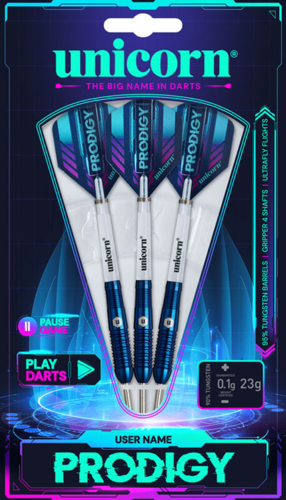 Unicorn Prodigy 02 Steel Tip Dart Set - 95% Tungsten